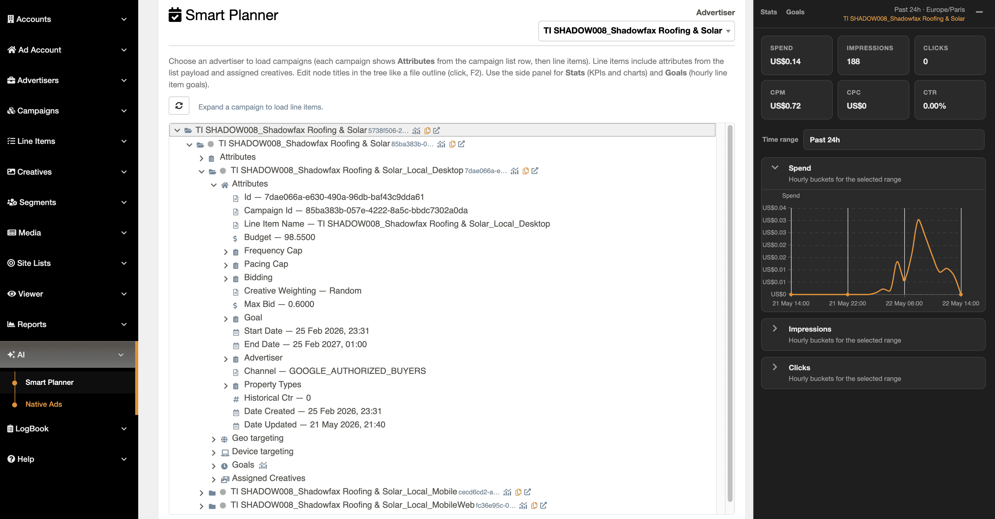 Smart planner interface preview